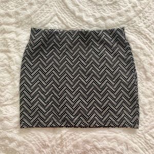 Zara black and white printed mini skirt
